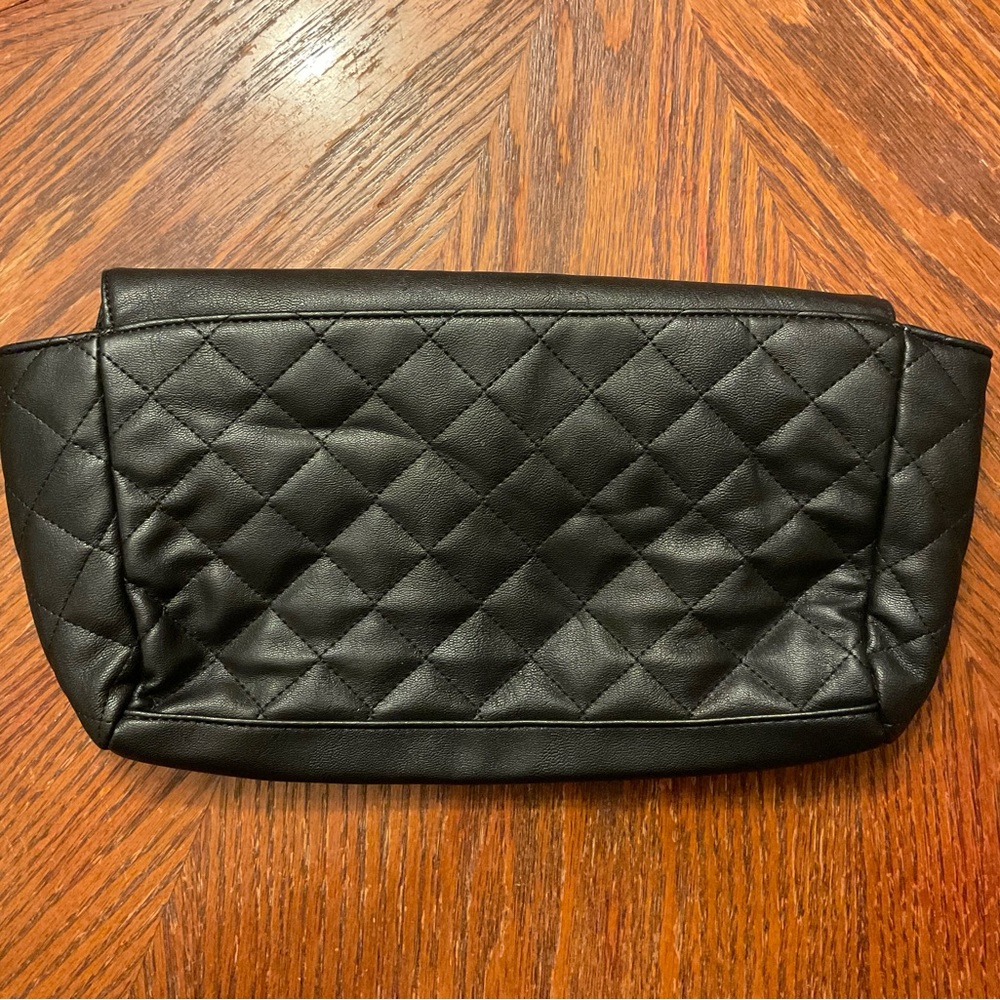 Bebe Gold Chain Quilt Cushion Style Faux Leather Clutch! - Picture 8 of 15